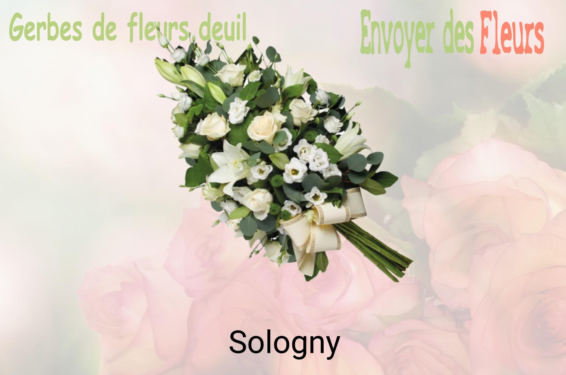 Gerbe de fleurs de deuil livrée à Sologny
